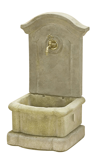 Pila Wall Outdoor Cast Stone Garden Fountain For Spout Or Water Source For Hose Fountain Tuscan